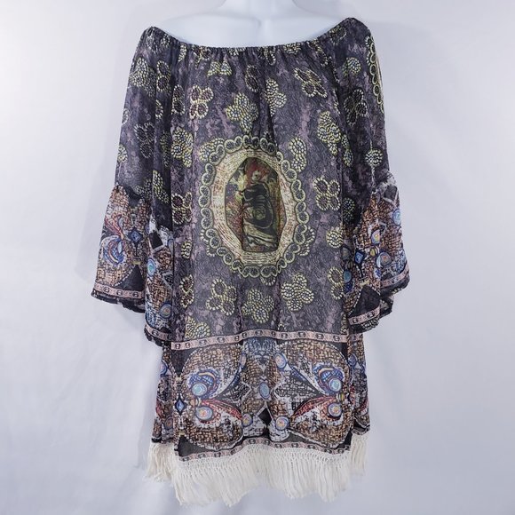 Urban‎ Mangoz Womens Tunic Dress Aztec Flowy Roman - Picture 2 of 8